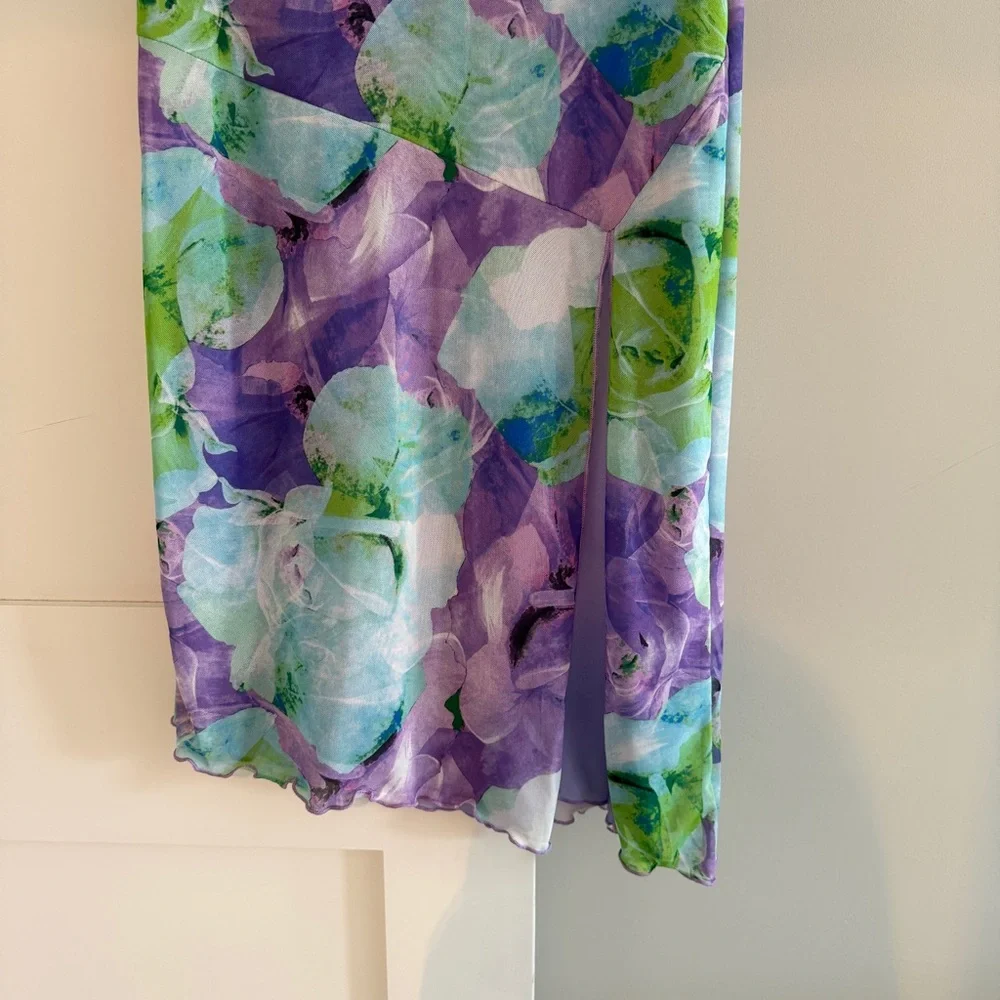 Fashion Nova Floral Strapless Dress With Slit - Picture 2 of 4